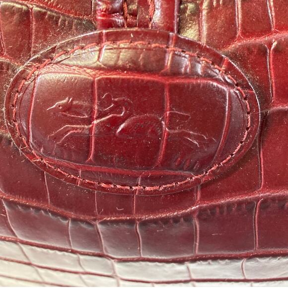 LONGCHAMP LARGE BURGNADY CROC EMBOSSED PRINT SHOULDER BAG - Picture 14 of 16